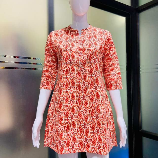 Red, orange, and white Kurta