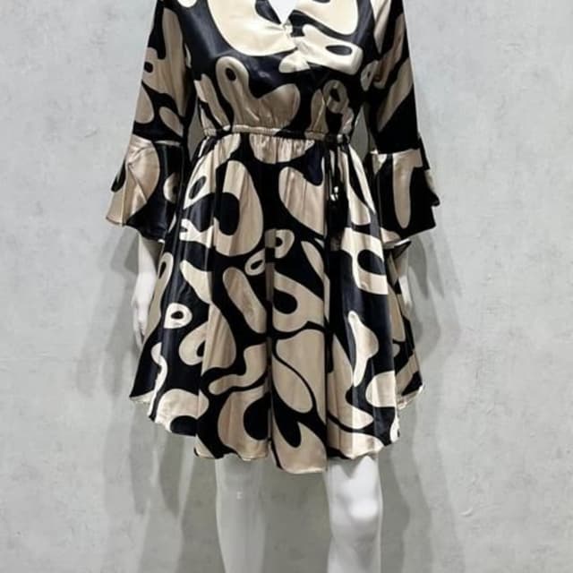 Black and Beige Dress