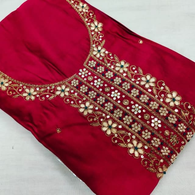 Red, Gold, White, Green Kurti