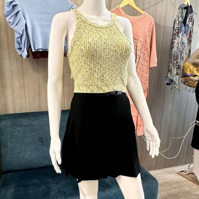 Yellow and Black Top and Skirt