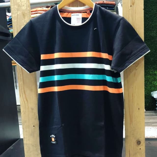 Black, Orange, White, Teal T-shirt