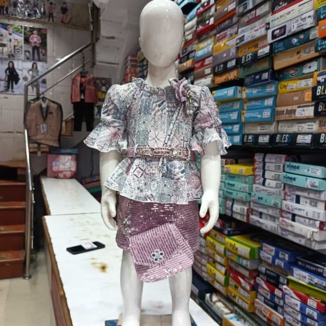 Pink, White, and Blue Dress Set