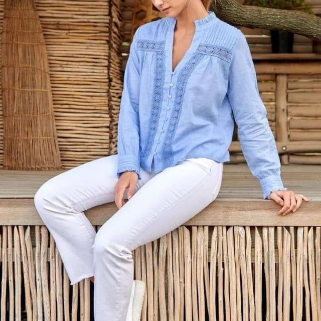 Light Blue and White Shirt