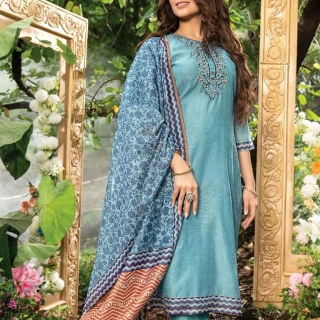 Light Blue Light Green Salwar Suite