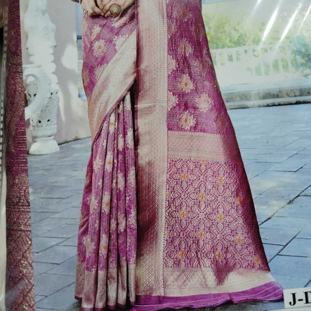 Purple, Gold Saree