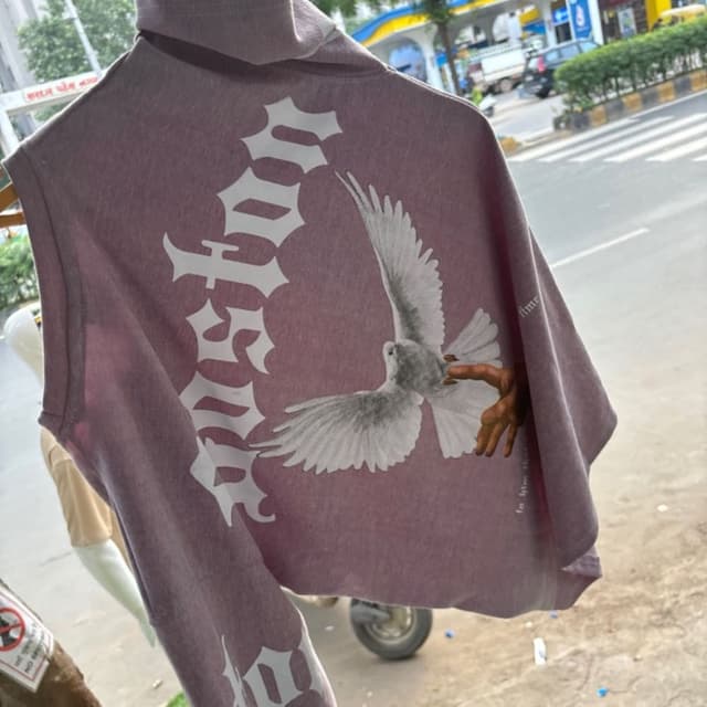 Mauve and White T-shirt