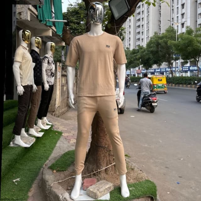 Beige T-shirt and Pants Set