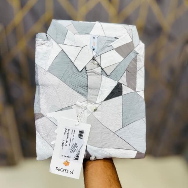 White, Gray, Black Shirt