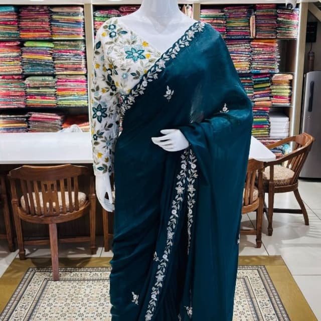 Navy Blue Saree