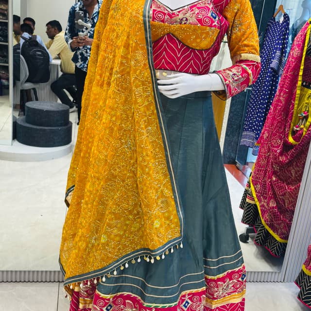 Mustard Yellow, Teal, Pink, Red, Gold Lehenga Choli