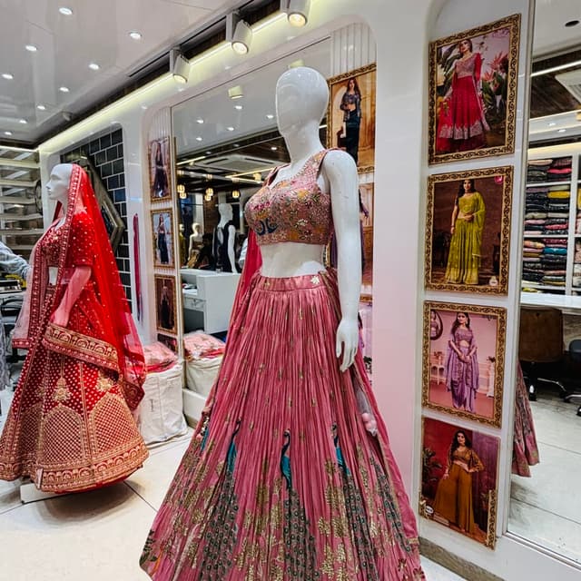 Pink, Gold, Teal Lehenga Choli