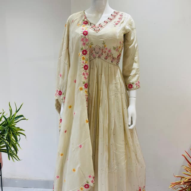 Ivory, Pink, Red, Yellow, Green Anarkali Suit