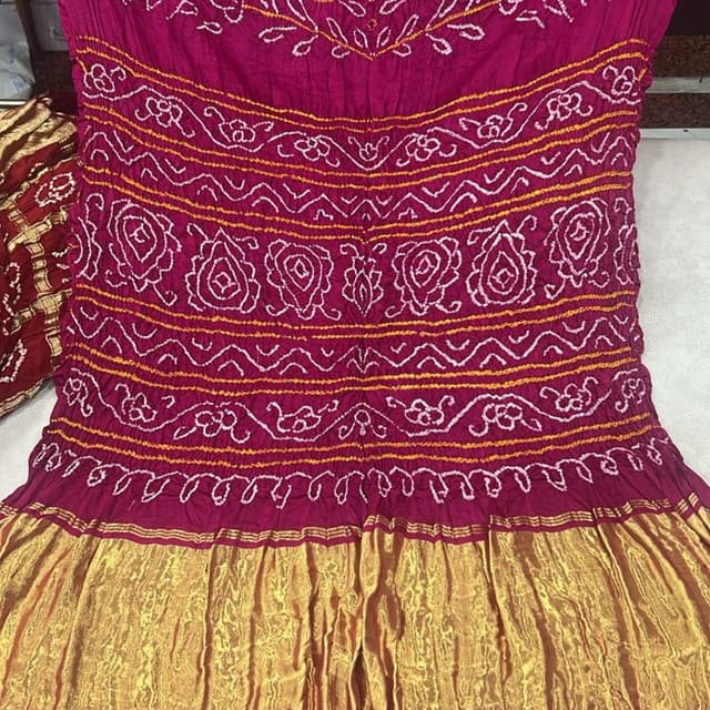 Magenta, Gold, White Lehenga