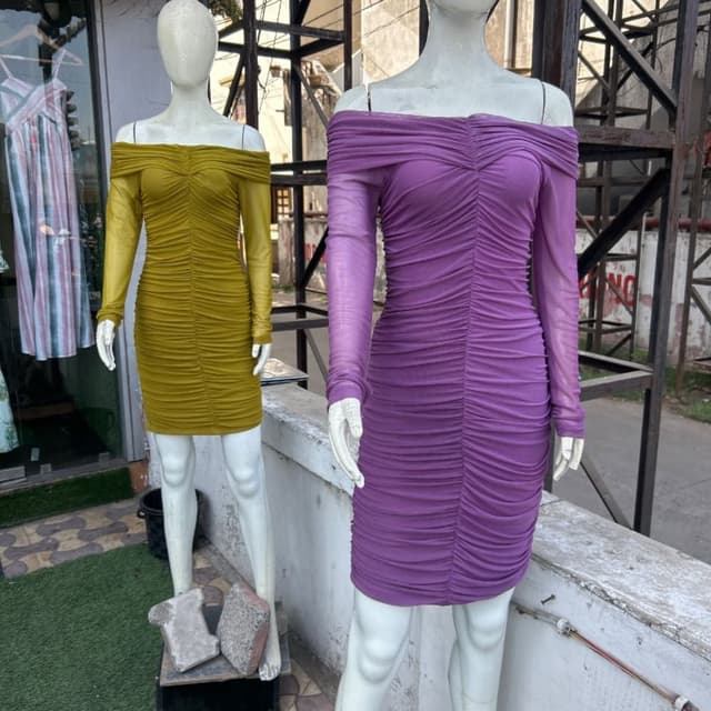 Olive Green and Purple Dress