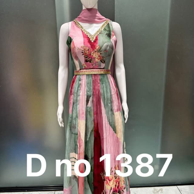 Pink, Green, Gold Dress