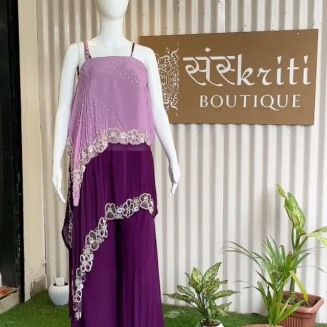 Purple and Lavender Palazzo Suit