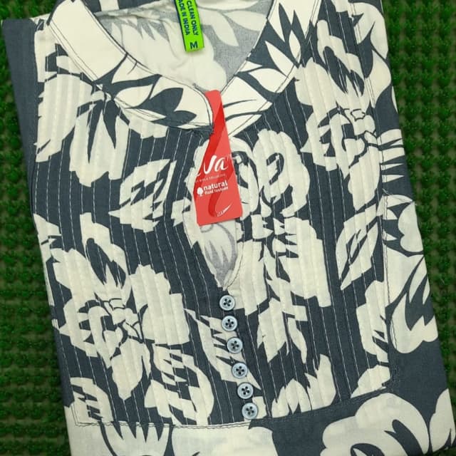 White and Charcoal Gray Kurti