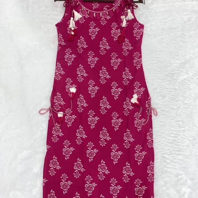 Magenta and White Dress