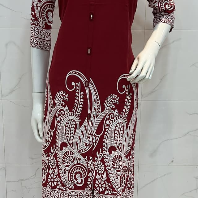 Burgundy and White Dress