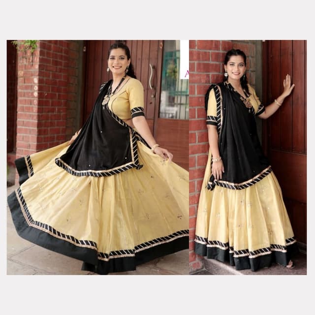 Black and Yellow Lehenga Choli