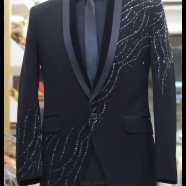 Black and Silver Suit Jacket