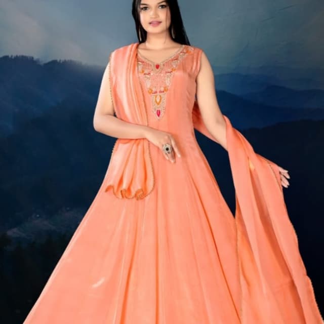 Peach Anarkali Gown
