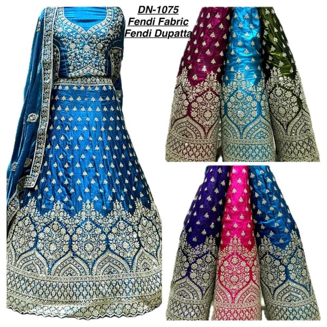 Blue, with gold embellishments Lehenga Choli