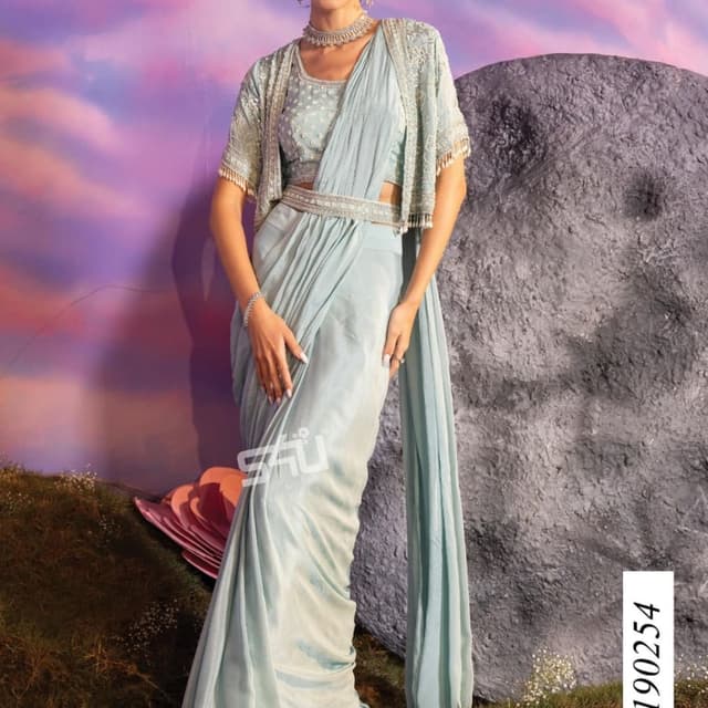 Pale Blue Saree