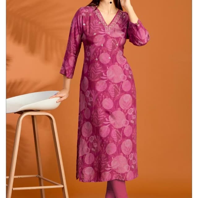 Shades of Magenta and Pink Kurti