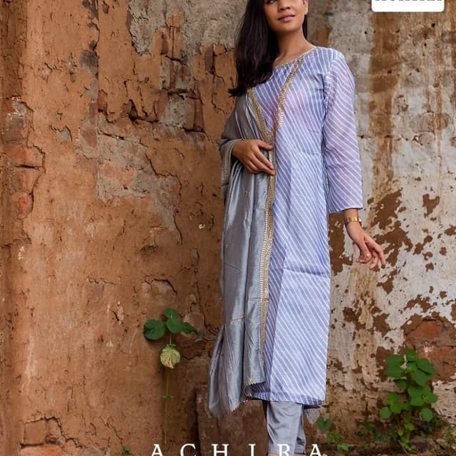 Light blue and silver Salwar Kameez