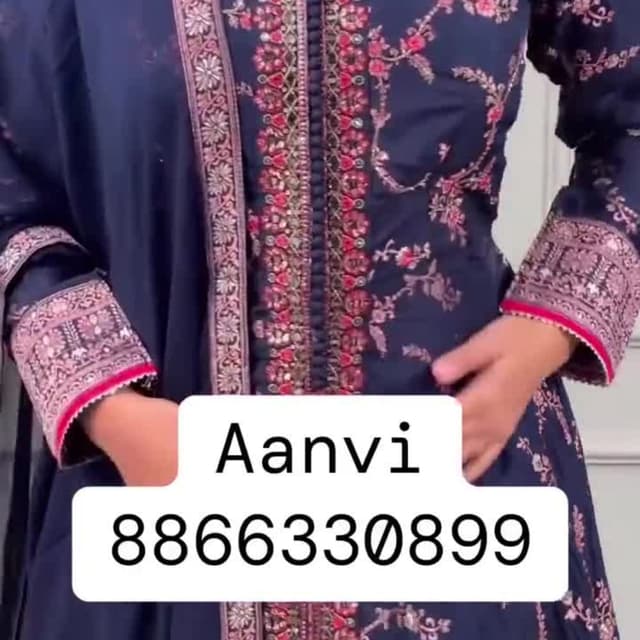 Navy blue and light pink Salwar Suit