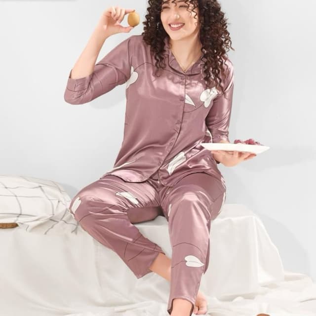 Mauve and White Pajama set