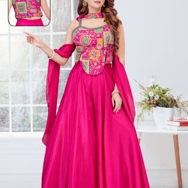 Pink, Multicolor Lehenga Choli