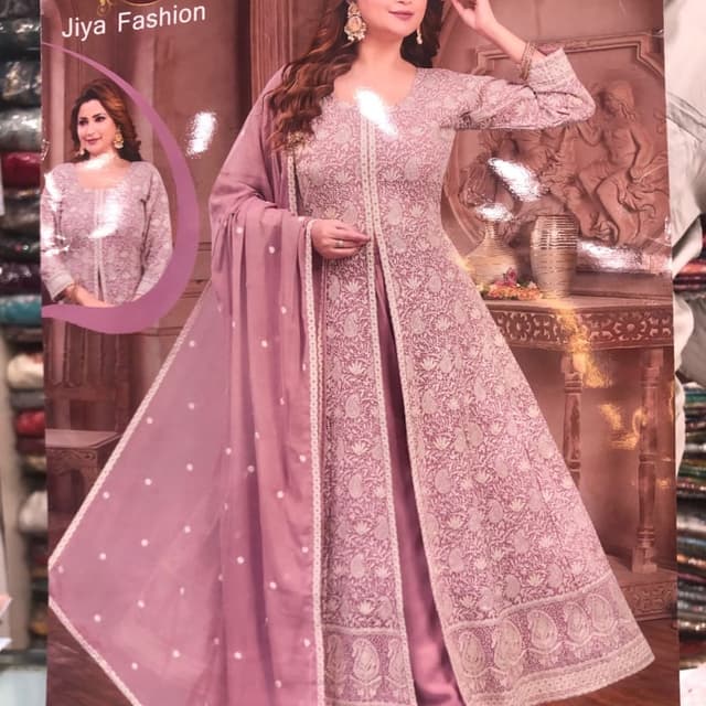 Lavender Anarkali Suit with Jacket
