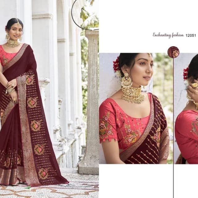 Maroon Saree
