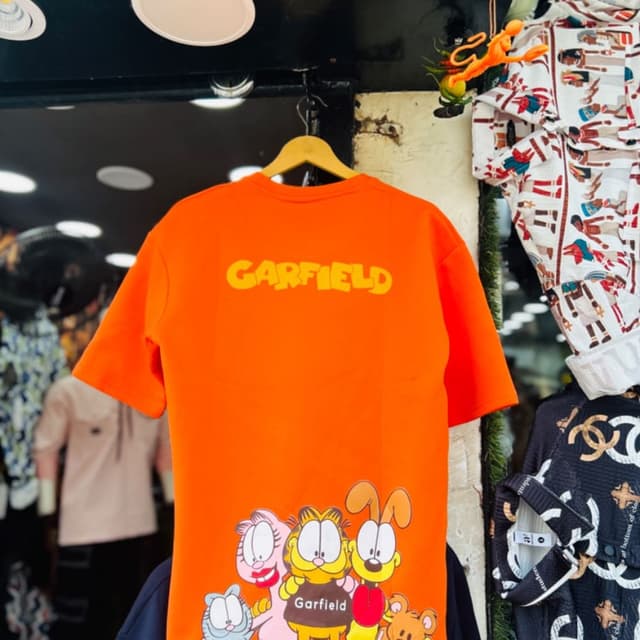 Down shoulder printed T-shirt imp