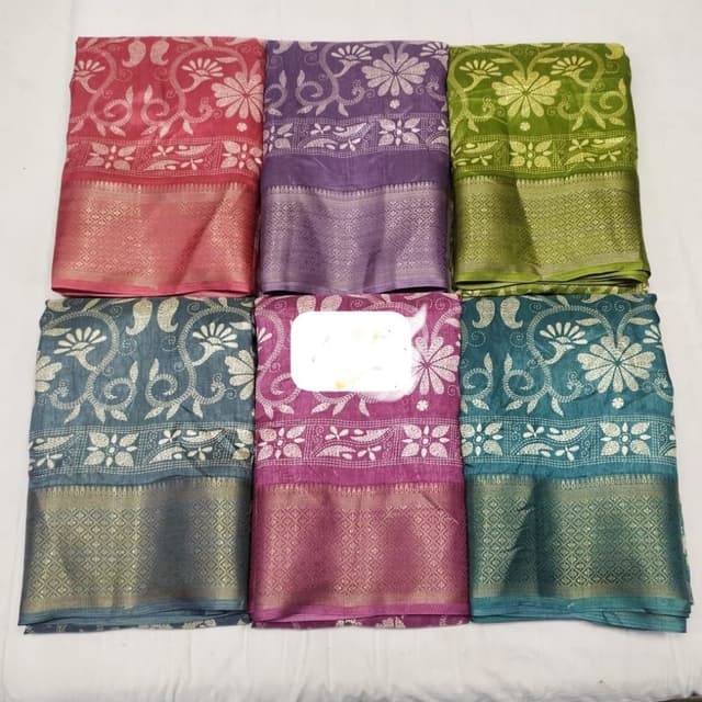 Soft dola silk printed Saree