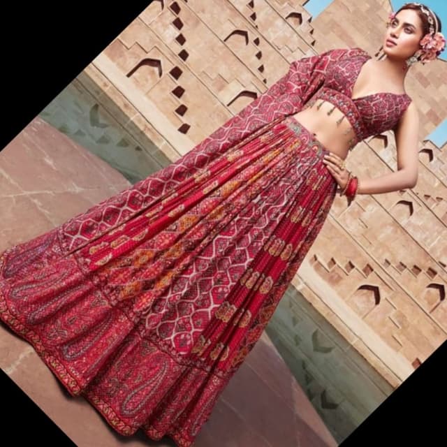 Designer kalmkari lehenga