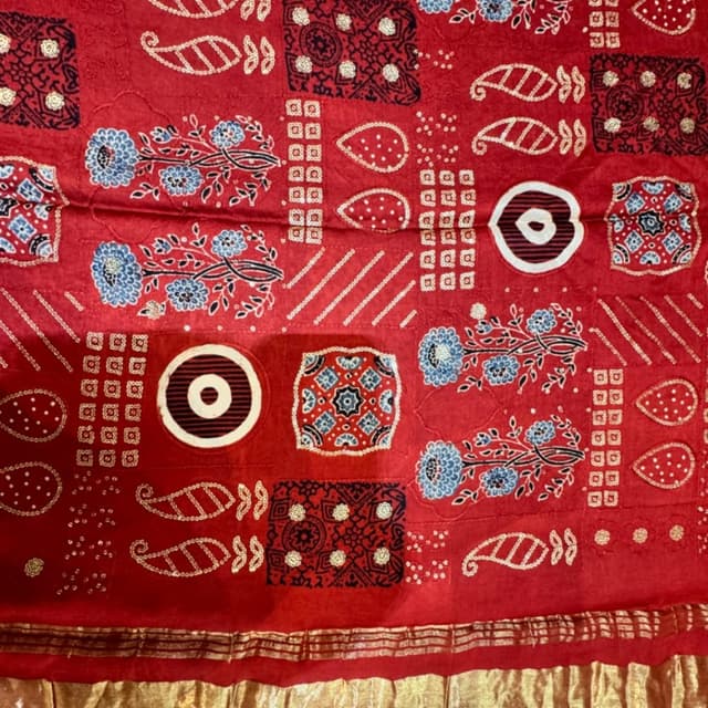 Pure Ajrakh with Work Dupatta