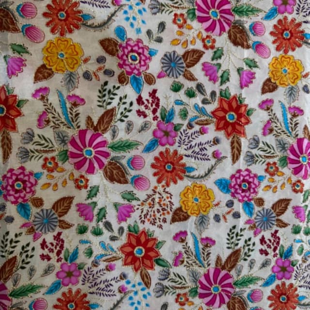 Position Print on Natural crep