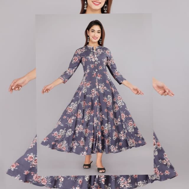 Gray, Pink, White Dress