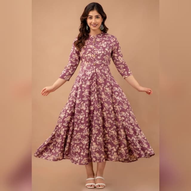 Purple and Cream Dress