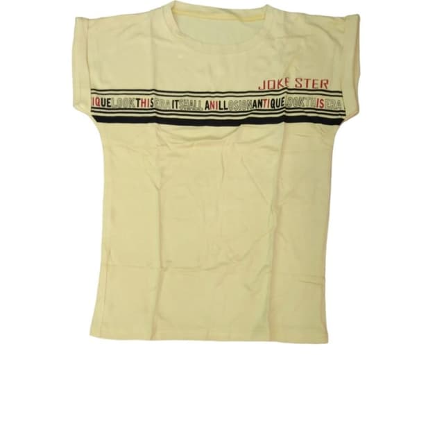 Pale Yellow, Black, Red T-shirt