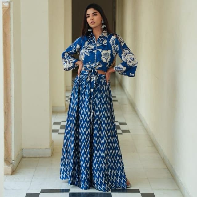 Blue and White Co-ord Set