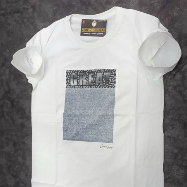 White, Gray, Black T-Shirt