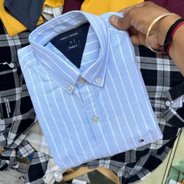 Light Blue and White Shirt