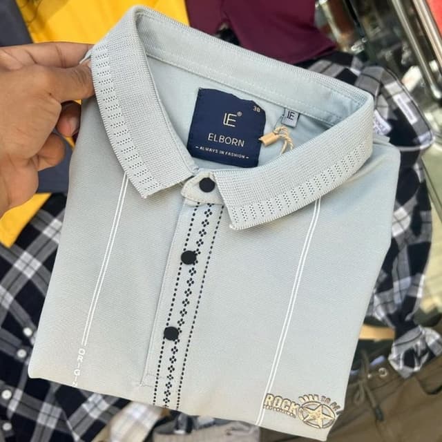 Light Grey with White and Black accents Polo Shirt