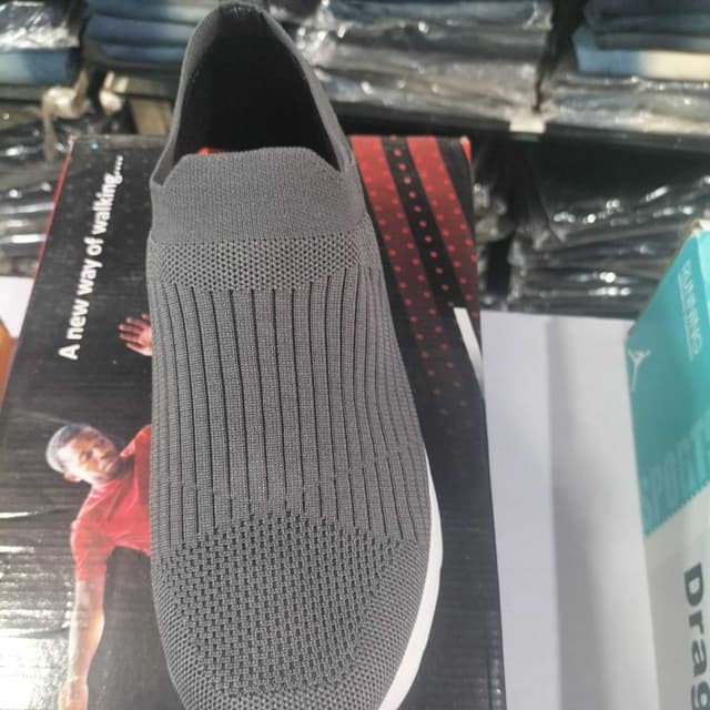 Gray, White Sneakers