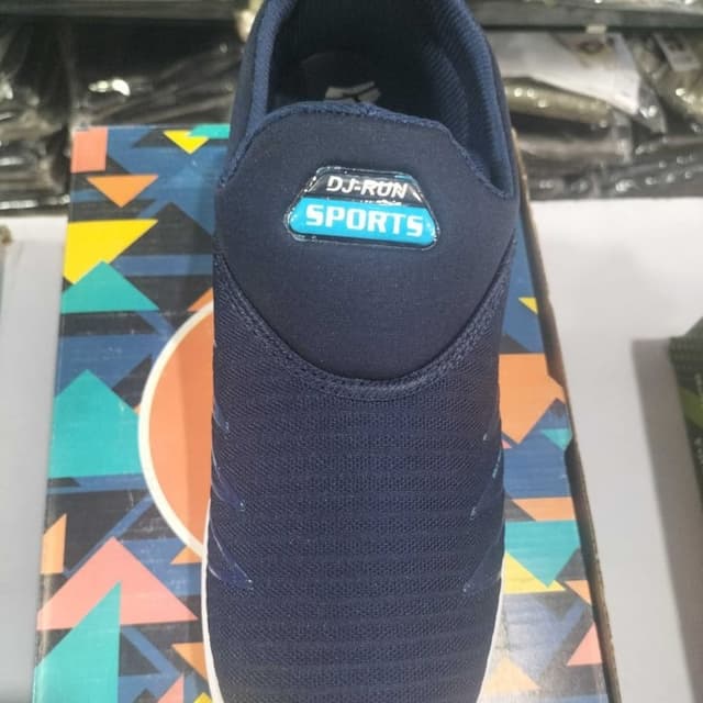 Navy Blue, White, and Turquoise Sneakers