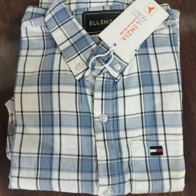 Blue, White, Black Shirt